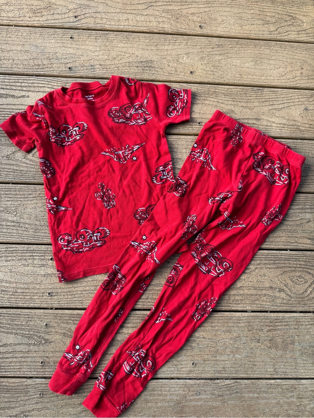 Red monster truck Pajama Set